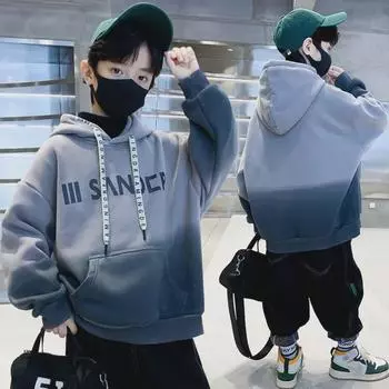 Толстовки с капюшоном для мальчиков – уличная мода 2023 года на весну и осень 140cm верблюд