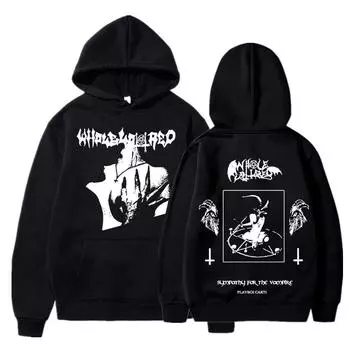 Толстовки с капюшоном для рэпера Playboi Carti, музыкальный альбом Whole Lotta, красные толстовки Devil satan, винтажный пуловер большого размера в стиле хип-хоп, уличная одежда S