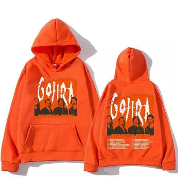 Толстовки с капюшоном Gojira Metal Band, лето 2025, тур, новая толстовка для мужчин и женщин, винтажный готический свободный свитер с капюшоном, уличная одежда XS чёрный