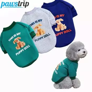 Толстовки с капюшоном из флиса для собак, одежда для собак, утолщенный свитер для собак маленьких и средних пород, одежда для щенков, чихуахуа, толстовка с капюшоном, одежда для собак S синий