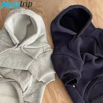 Толстовки с капюшоном из флиса для собак Одежда для собак средних и маленьких пород Одежда для щенков Теплая одежда для йоркширских чихуахуа Аксессуары для собак XS серый