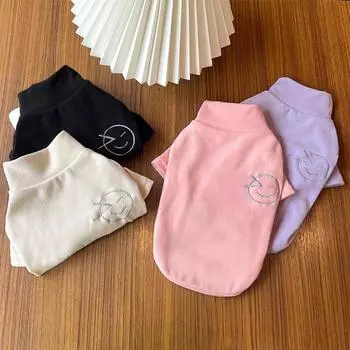 Толстовки с капюшоном из флиса для собак с высоким воротником, одежда для собак на осень и зиму, теплая одежда для щенков, плюшевая майка для собак, рубашки для кошек и чихуахуа S