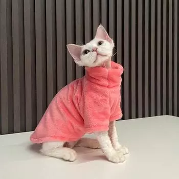 Толстовки с капюшоном из собачьей шерсти, свитер для кошек, зимняя мода, утепленная теплая одежда для сфинксов, удобная зимняя одежда для маленьких собак XS серый
