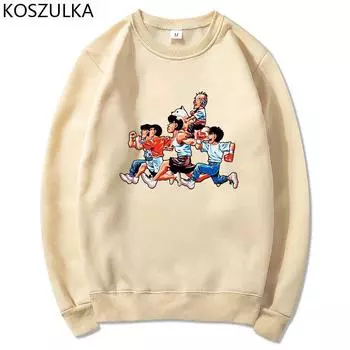 Толстовки с капюшоном Kamogawa Team Hajime no Ippo, толстовка в стиле Харадзюку, большой свитшот унисекс, готическая одежда с круглым вырезом, унисекс Sudaderas L