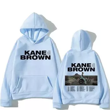 Толстовки с капюшоном Kane Brown The High Road 2025 Tour, новая толстовка Kane Brown Fan для женщин и мужчин, свободные пуловеры Y2K Fashion Casual Hoody XS серый