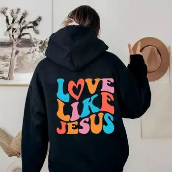 Толстовки с капюшоном «Любовь, как Иисус», осень-зима, христианская Библия, мужской и женский пуловер в стиле хип-хоп, удобные флисовые толстые теплые толстовки S красный