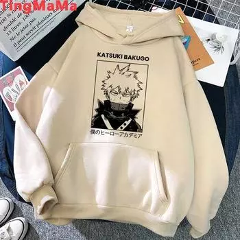 Толстовки с капюшоном My Hero Academia Bakugo унисекс, уличная одежда большого размера, толстовка унисекс, ходди в стиле хип-хоп, Ulzzang, унисекс, толстовка L