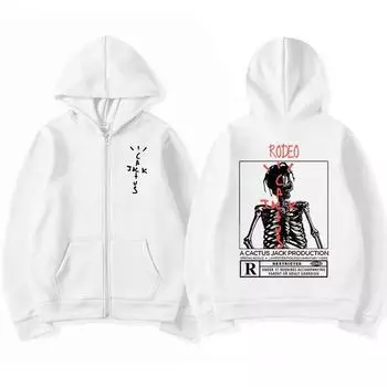 Толстовки с капюшоном на молнии с изображением альбома рэпера Cactus Jack XS чёрный