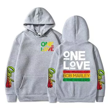 Толстовки с капюшоном Rap Bob Marley One Love Hip Hop Print Sweatshirts Men Women Fashion Neutral Loose Sweatshirt Oversize Hoodie S