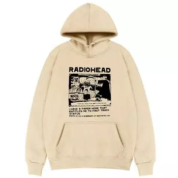 Толстовки с капюшоном Рэпер Radiohead Принт Толстовки Женская мода Пуловер Толстовка Унисекс Harajuku Street Oversize Толстовки Топы M