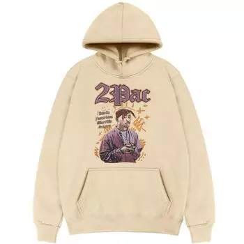Толстовки с капюшоном Рэпер Тупак 2пак Принт Винтажные толстовки Мужские Женские Модные Нейтральные толстовки Большие толстовки с капюшоном Пальто Спортивный костюм S