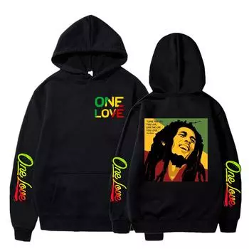Толстовки с капюшоном Rapper Bob Marley Print Legend Reggae One Love Hoody Gothic Sweatshirts Women Fashion Hoodie Oversize Hoodie S