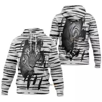 Толстовки с капюшоном с 3D-принтом «Животные тигры» Толстовки с капюшоном для мужчин и женщин Осенние большие толстовки с капюшоном для детей Длинные рукава Пуловеры Спортивные костюмы Пальто S