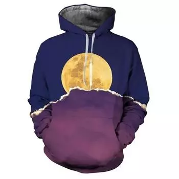 Толстовки с капюшоном с принтом галактики и космоса для мужчин, 3D-принты с луной и луной, детские забавные толстовки с капюшоном для женщин, модные пуловеры, одежда S