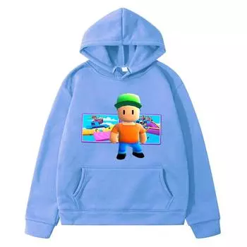 Толстовки с капюшоном Stumble Guys, толстовка с капюшоном в стиле аниме, флисовая толстовка, детская одежда, одежда для мальчиков и девочек, осенний пуловер y2k sudadera, детская одежда 130 красный