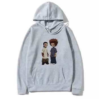 Толстовки с капюшоном The Boondocks Huey and Riley Print Sweatshirts Women Fashion Sweatshirt Harajuku Oversize Hoodie Pullovers Coat S