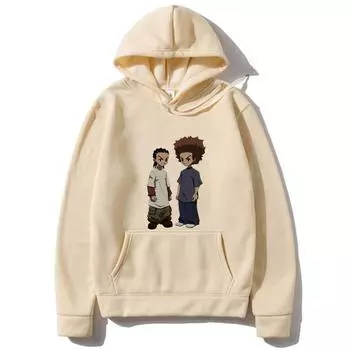 Толстовки с капюшоном The Boondocks Huey and Riley Print Sweatshirts Women Fashion Sweatshirt Harajuku Oversize Hoodie Pullovers Coat S