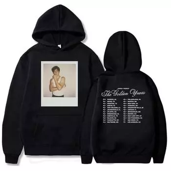 Толстовки с капюшоном The Golden Years Tour Joshua Bassett, зимняя унисекс-уличная женская повседневная толстовка с длинным рукавом и графическим принтом, с капюшоном и карманом XS чёрный