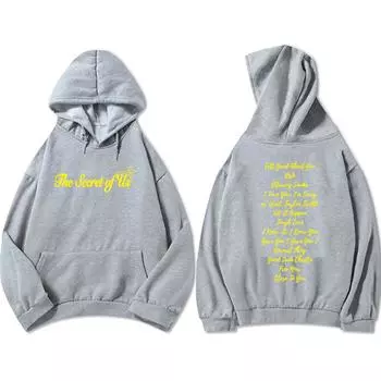 Толстовки с капюшоном The Secret of Us Album Певица Грейси Абрамс Толстовка Sudaderas Con Capucha Толстовки с капюшоном Moletom Мужская одежда Печать L чёрный