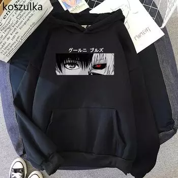 Толстовки с капюшоном Tokyo Ghoul Kaneki Ken Eyes, пуловеры с принтом японского аниме, толстовка в стиле хип-хоп, уличная одежда в стиле панк, Harajuku, женская толстовка унисекс... L