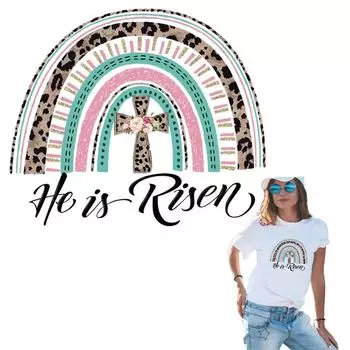 Толстовки с капюшоном, топы, моющиеся аппликации, пасхальная мода, теплопередающая нашивка 7.5x6.4cm