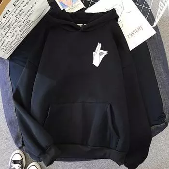 Толстовки с капюшоном в стиле аниме «Бензопила», мужские и женские манга KON Hayakawa Aki Hand Manga Harajuku, свободные свободные толстовки унисекс большого размера, теплый черный свитшот XS чёрный