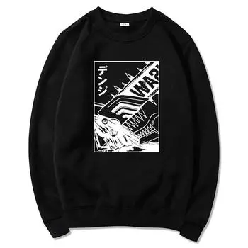 Толстовки с капюшоном в стиле аниме «Человек бензопилы» Denji Makima Power, манга, зимняя теплая толстовка унисекс с круглым вырезом, весна/осень, толстовка с рисунком Sudaderas L