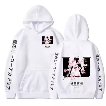 Толстовки с капюшоном в стиле аниме My Hero Academia UA High School Boku No Hero Academia, удобные топы, свитера, спортивный костюм с графическим логотипом XS чёрный