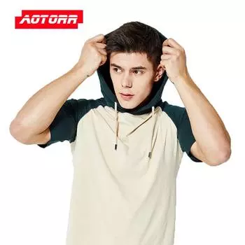 Толстовки с коротким рукавом мужские пэчворк летние толстовки с капюшоном рубашка повседневные хип-хоп толстовка мужские топы толстовка S