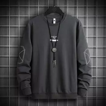 Толстовки с круглым вырезом, весна и осень, новый студенческий свитер, мужской свободный свитер с круглым вырезом, простая рубашка с длинными рукавами L