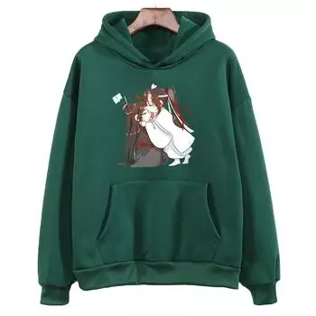 Толстовки с мультяшным принтом Mo Dao Zu Shi, толстовки с рисунком манги, женская одежда, мягкий пуловер Kawaii Harajuku S