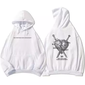 Толстовки с надписью I Can Do It with A Broken Heart с надписью New Song 2024 Альбом TTPD Графические толстовки Sudaderas Hombre Зимняя мужская/женская толстовка с капюшоном XS белый