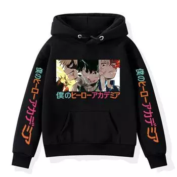 Толстовки с принтом «My Hero Academia» для детей, уличная одежда для мальчиков и девочек, свитшоты Izuku Midoriya, свитера Bakugou Anime Todoroki, топы XS белый
