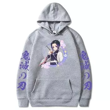 Толстовки с принтом «Убийца демонов» в стиле аниме, детская толстовка Hu Tao Man, одежда для косплея, большие толстовки с капюшоном, пуловер, флисовые толстовки XS чёрный
