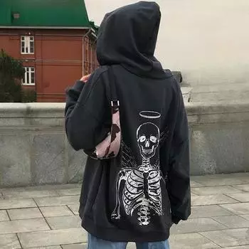 Толстовки с принтом в стиле «улица 2000 года» для мужчин и женщин из Европы и Америки S белый