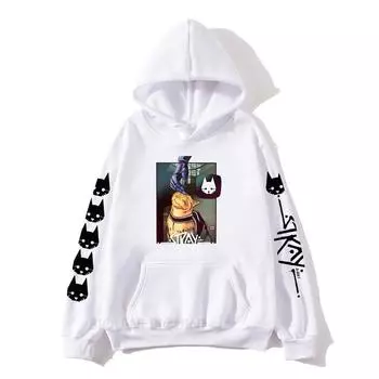 Толстовки с рисунком Момо и Кота для мужчин/женщин, толстовки с принтом «Горячая игра», кофты с принтом «StrayCat», пуловеры «StrayMomo», осень/зима для мужчин XS серый