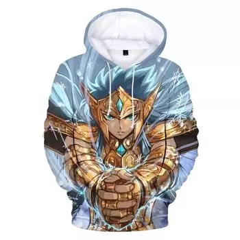 Толстовки Saint Seiya, осенние толстовки с капюшоном с 3D-принтом для мужчин и женщин, модные повседневные толстовки с капюшоном, большие размеры, детские пуловеры, верхняя одежда, пальто 4XL