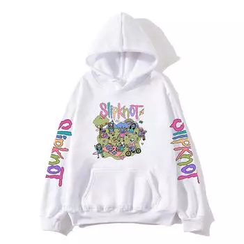 Толстовки Slipknots Heavy Metal с капюшоном Y2k, винтажные зимние теплые флисовые толстовки в стиле хип-хоп с графическим рисунком, уличные толстовки S