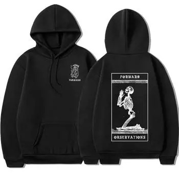 Толстовки со скелетом в стиле панк, готическая одежда, унисекс, женская мода, винтажная толстовка с капюшоном с графическим рисунком, Gbrs, толстовка с капюшоном для группы Forward Observations, унисекс 2XL