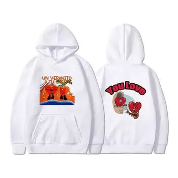 Толстовки унисекс Bad Bunny UN VERANO SIN TI, толстовка с музыкальным альбомом, модная толстовка в стиле Харадзюку в стиле хип-хоп, женская уличная одежда, детские толстовки с капюшоном 2XL