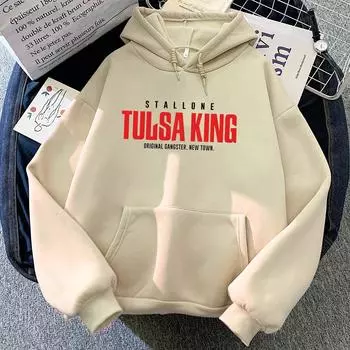 Толстовки унисекс Tulsa King с принтом букв, повседневная толстовка с капюшоном и карманом, одежда Harajuku, мягкие готические пуловеры Sudaderas XS