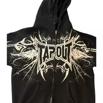 Толстовки Y2k, винтажная готическая мода, толстовка с капюшоном на молнии с буквенным принтом, зимняя новая хип-хоп-пальто с длинным рукавом, свободная толстовка с капюшоном для женщин S