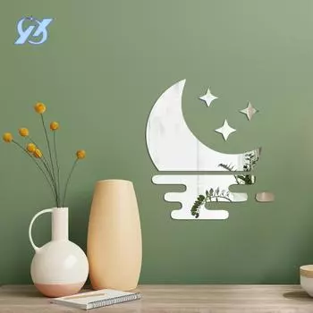 Толстые акриловые трехмерные настенные наклейки луна звезды наклейки украшение комнаты гостиная 1 мм