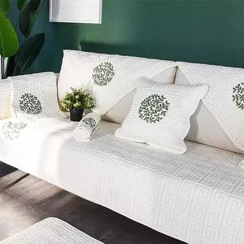 Толстые хлопковые чехлы для диванов, чехлы для дивана, противоскользящие садовые кресла, диванные полотенца, декоративные чехлы для диванов для гостиной, белые 70x70cm 1PCS