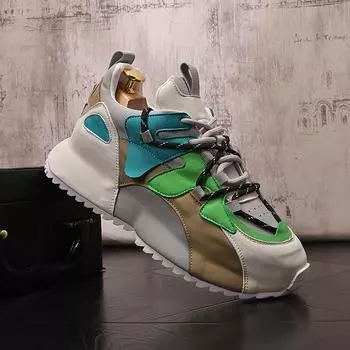 Толстые кроссовки мужские с закрытым дном, модные повседневные туфли из воловьей кожи, дышащие, с увеличенной внутренней платформой 38