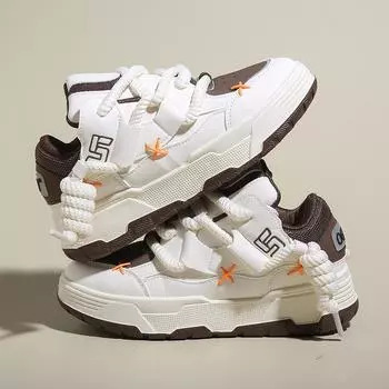 Толстые кроссовки женские из искусственной кожи с толстой подошвой для женщин, туфли на платформе, дышащие, увеличивающие рост, высокие повседневные кроссовки женские 35