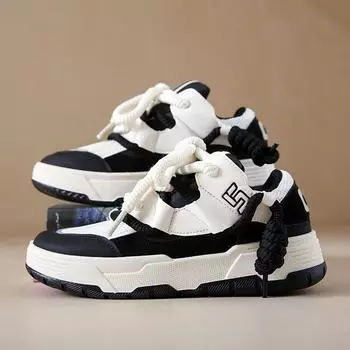 Толстые кроссовки женские из искусственной кожи с толстой подошвой для женщин, туфли на платформе, дышащие, увеличивающие рост, высокие повседневные кроссовки женские 35