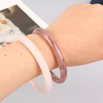 Толстые круглые фиолетовые стеклянные браслеты с имитацией нефрита, высококачественные браслеты-звоны A5