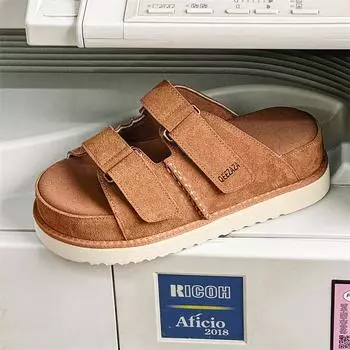 Толстые летние мужские тапочки с толстой подошвой, новые модные нескользящие повседневные тапочки, домашние пляжные сандалии для улицы, мужские полутапочки 36 чёрный