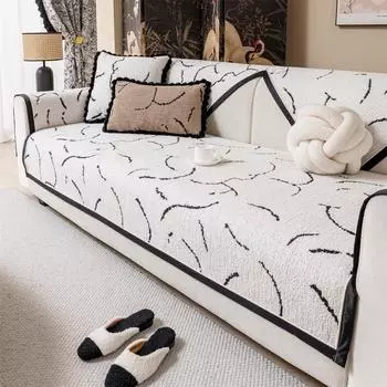 Толстые линии жаккард пушистый теплый осенне-зимний чехол для дивана в гостиной подушка для сиденья полотенце чехлы Декор 60*60cm